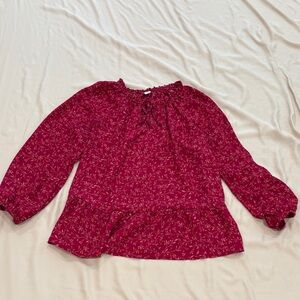 Women's Red Floral Top